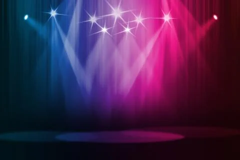 Stage background with spot lights shining on the floor,ready for show and concer Stock-Fotos