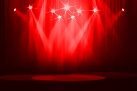 Stage background with spot lights shining on the floor,ready for show and concer Stock Photos