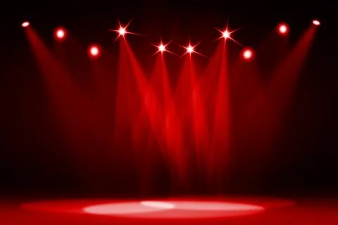 Stage background with spot lights shining on the floor,ready for show and concer Stock Photos