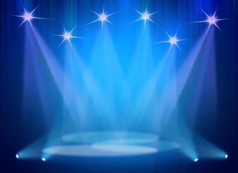Stage background with spot lights shining on the floor,ready for show and concer Stock Photos