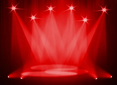 Stage background with spot lights shining on the floor,ready for show and concer Stock Photos