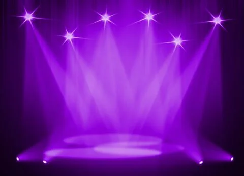 Stage background with spot lights shining on the floor,ready for show and concer Stock Photos