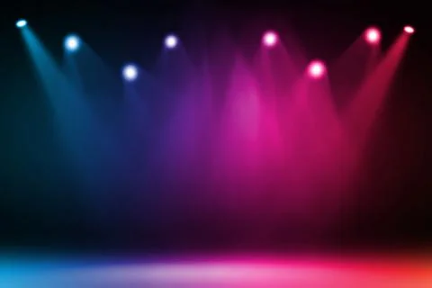 Stage background with spot lights shining on the floor,ready for show and concer Stock Photos