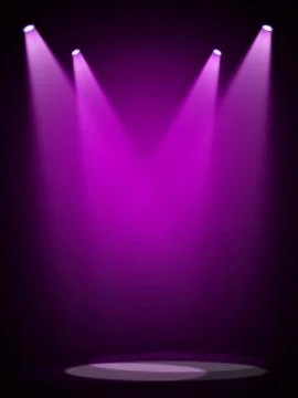 Stage background with spot lights shining on the floor,ready for show and concer Stock Photos