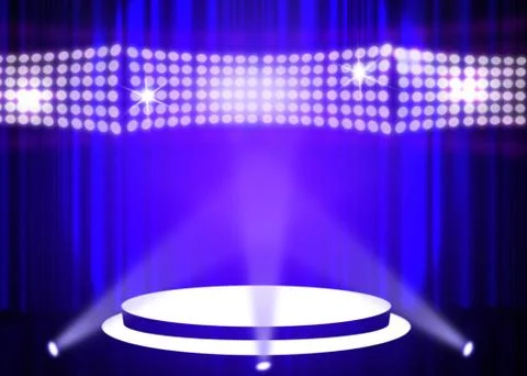 Stage background with spot lights shining on the floor,ready for show and concer Stock Photos
