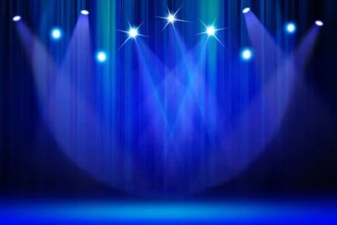 Stage background with spot lights shining on the floor,ready for show and concer Stock Photos