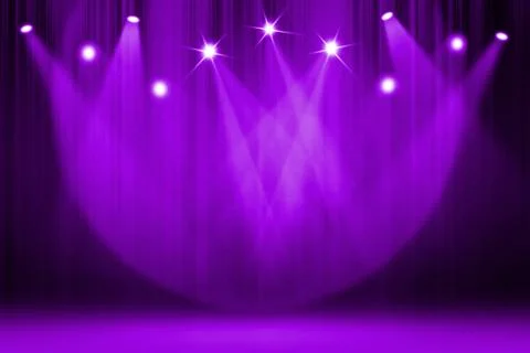 Stage background with spot lights shining on the floor,ready for show and concer Stock Photos