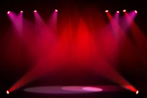 Stage background with spot lights shining on the floor,ready for show and concer Stock Photos