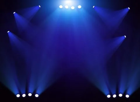 Stage background with spot lights shining on the floor,ready for show and concer Stock Photos