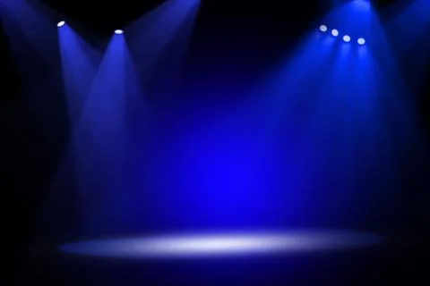 Stage background with spot lights shining on the floor,ready for show and concer Stock Photos