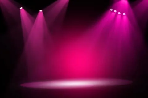 Stage background with spot lights shining on the floor,ready for show and concer Stock Photos
