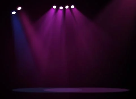 Stage background with spot lights shining on the floor,ready for show and concer Stock Photos