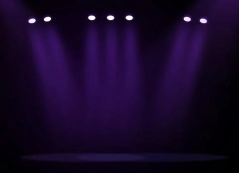 Stage background with spot lights shining on the floor,ready for show and concer Stock Photos