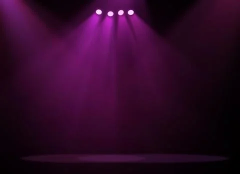 Stage background with spot lights shining on the floor,ready for show and concer Stock Photos