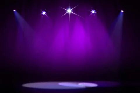 Stage background with spot lights shining on the floor,ready for show and concer Stock Photos