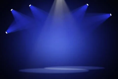 Stage background with spot lights shining on the floor,ready for show and concer Stock Photos
