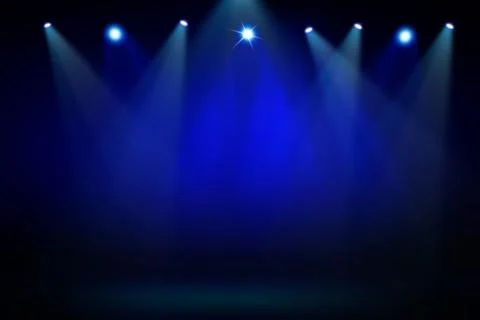 Stage background with spot lights shining on the floor,ready for show and concer Stock Photos