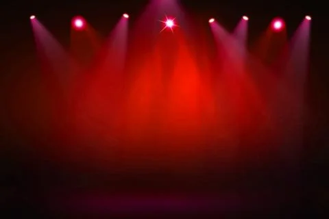 Stage background with spot lights shining on the floor,ready for show and concer Stock Photos
