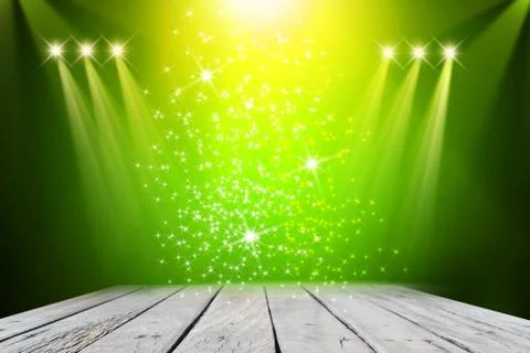 Stage background with spot lights shining on the floor,ready for show and concer Stock Photos
