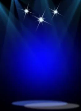 Stage background with spot lights shining on the floor,ready for show and concer Stock Photos