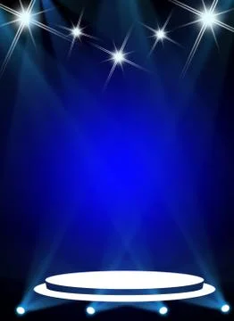 Stage background with spot lights shining on the floor,ready for show and concer Stock Photos