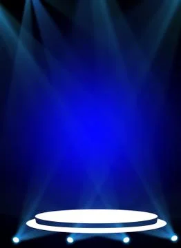 Stage background with spot lights shining on the floor,ready for show and concer Stock Photos