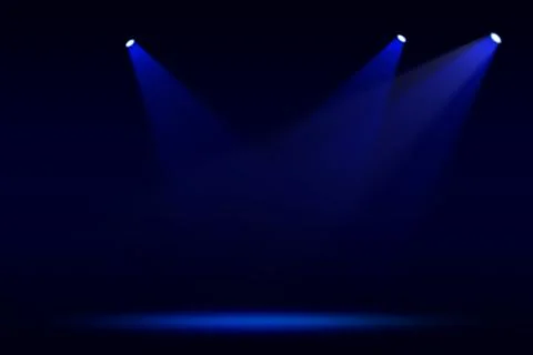 Stage background with spot lights shining on the floor,ready for show and concer Stock Photos