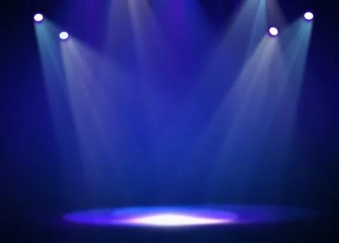 Stage background with spot lights shining on the floor,ready for show and concer Stock Photos