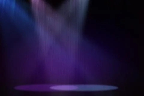Stage background with spot lights shining on the floor,ready for show and concer Stock Photos