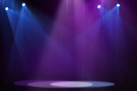 Stage background with spot lights shining on the floor,ready for show and concer Stock Photos