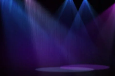 Stage background with spot lights shining on the floor,ready for show and concer Stock Photos