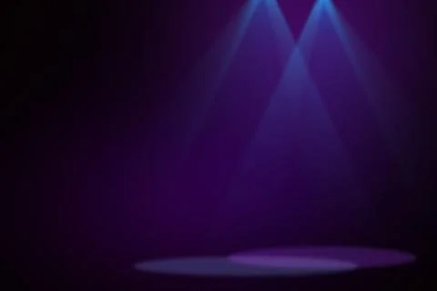 Stage background with spot lights shining on the floor,ready for show and concer Stock Photos