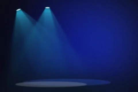 Stage background with spot lights shining on the floor,ready for show and concer Stock Photos