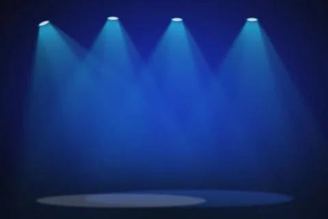Stage background with spot lights shining on the floor,ready for show and concer Stock Photos