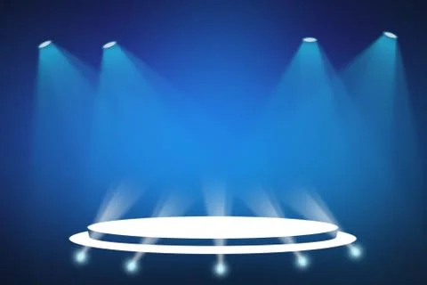 Stage background with spot lights shining on the floor,ready for show and concer Stock Photos