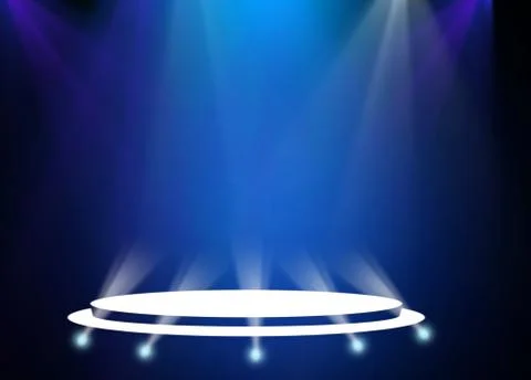 Stage background with spot lights shining on the floor,ready for show and concer Stock Photos