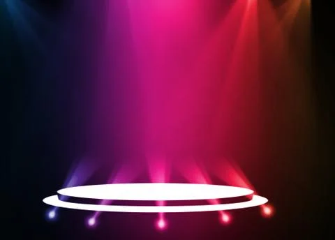 Stage background with spot lights shining on the floor,ready for show and concer Stock Photos