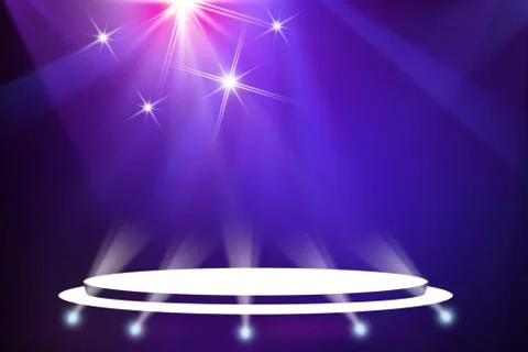 Stage background with spot lights shining on the floor,ready for show and concer Stock Photos