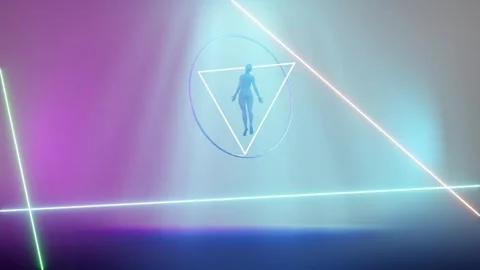 Stage background for syberpunk (Seamless circulation) Stock Footage 247954136