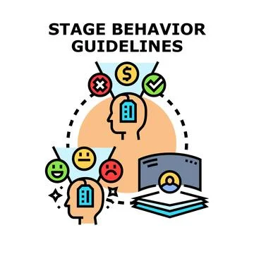 Stage behavior guidelines and policy vector concept Stock Illustration