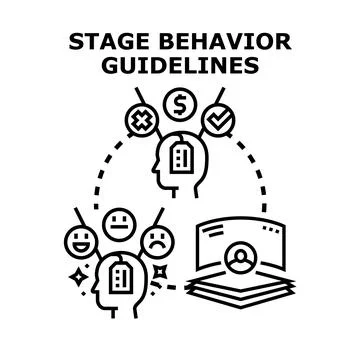 Stage behavior guidelines and policy vector concept Stock Illustration