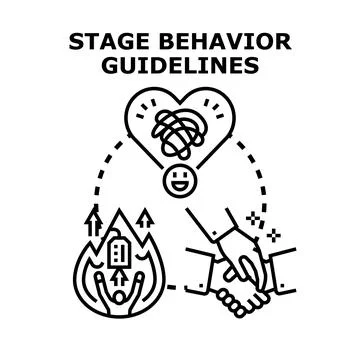 Stage behavior guidelines for emotional management and professional conduct Stock Illustration