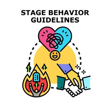 Stage behavior guidelines for emotional management and professional conduct Stock Illustration