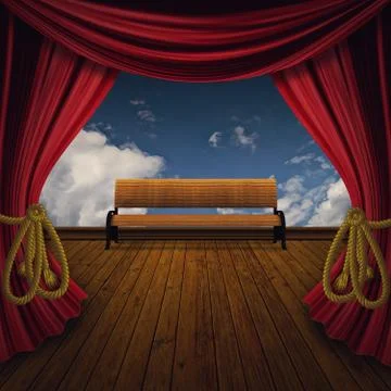 Stage with bench Stock-Illustration