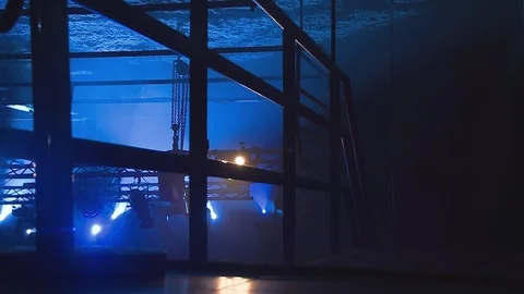 Stage Blue Lights 動画素材 95697472