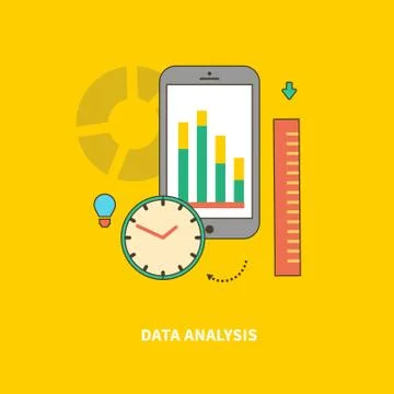 Stage of Business Process is Data analysis Illustrazione stock