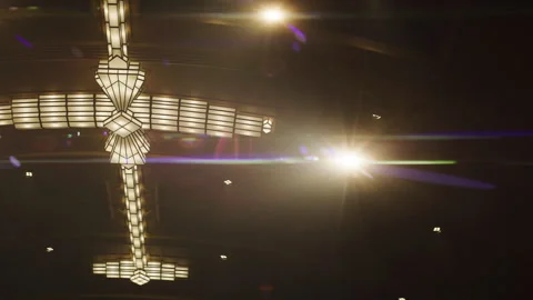 Stage Ceiling ceiling lights in the theater Stock Footage 264553404
