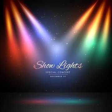 Stage with colorful lights background Illustrazione stock