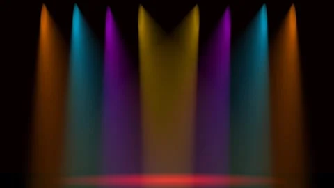 Stage with colorful spotlight effect background Video stock 314781190