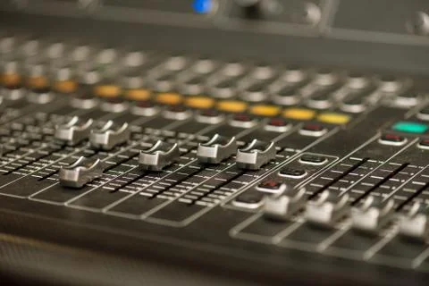 Stage controller with sliders Stock Photos